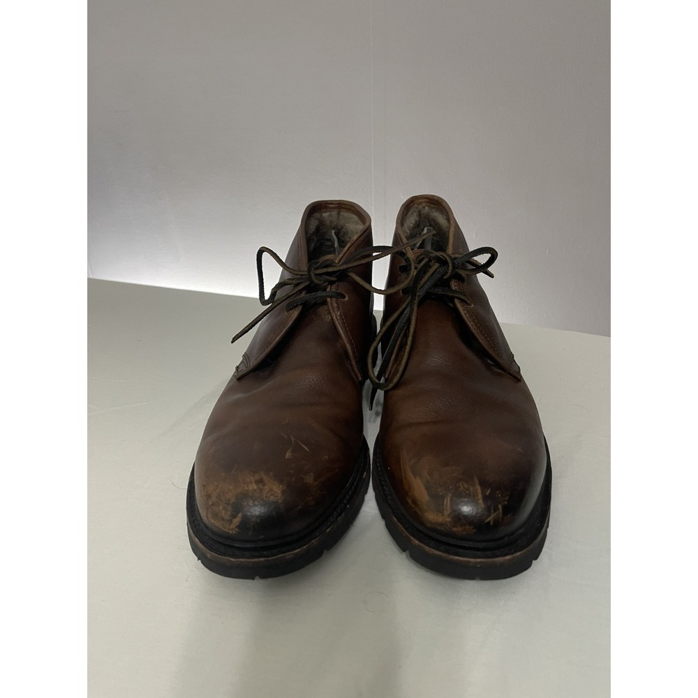 Frye Men's Size 10 Brown Leather James Lace Up Chukka Boot Shearling Lined - Picture 2 of 9